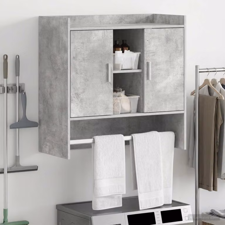 Scaffale da parete moderno vidaXL Grigio, L: 80 cm, P: 36 cm, H: 80 cm