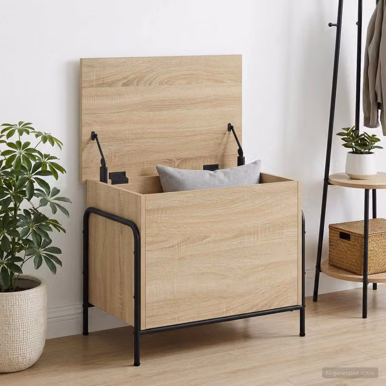vidaXL Scatola di Stoccaggio Moderna in Rovere Sonoma, L 80 x P 40 x H 49,5 cm