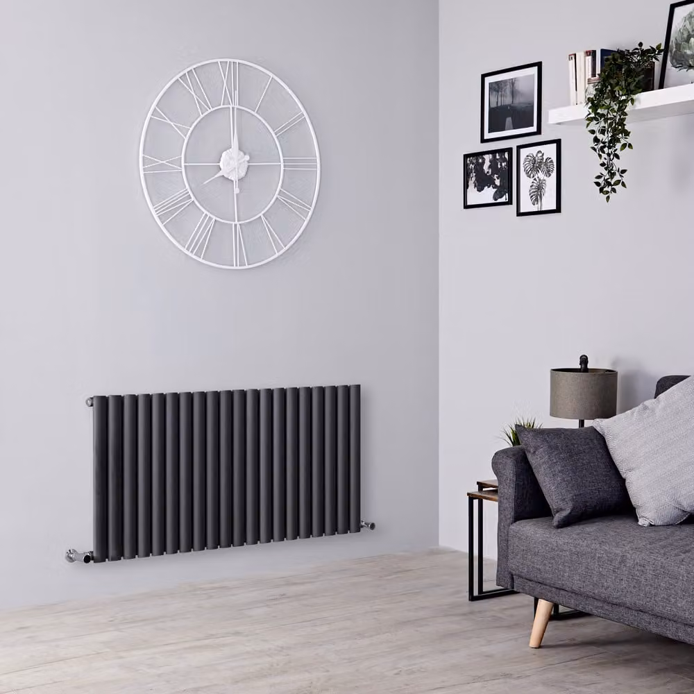 Radiatore di Design Orizzontale Antracite -  600mm x 1180mm  - Pannello Singolo  - Revive