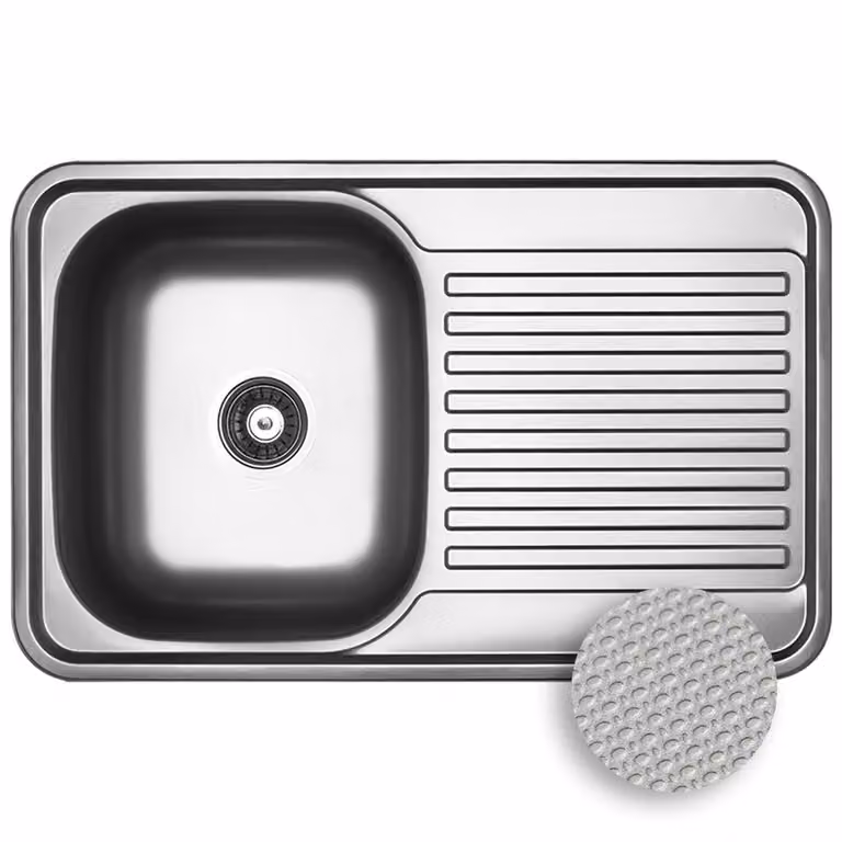 Lavello da cucina a 1 vasca in acciaio inox Lavello da cucina da incasso Lavello da cucina 48x78x18,5 cm