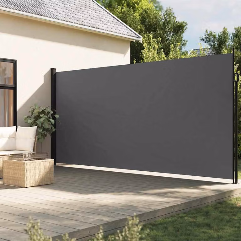 Tenda da sole laterale retrattile vidaXL in poliestere e acciaio, colore antracite, L: 300 cm, H: 220 cm