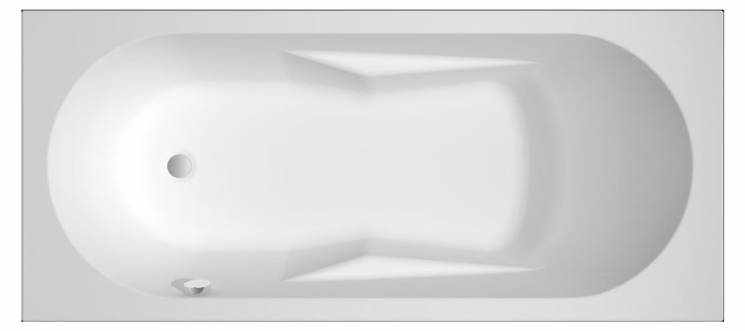 RIHO Lazy Baignoires rectangulaires, version droite, à encastrer, 1 place, bord étroit, blanc brillant, B079001005, B079001005