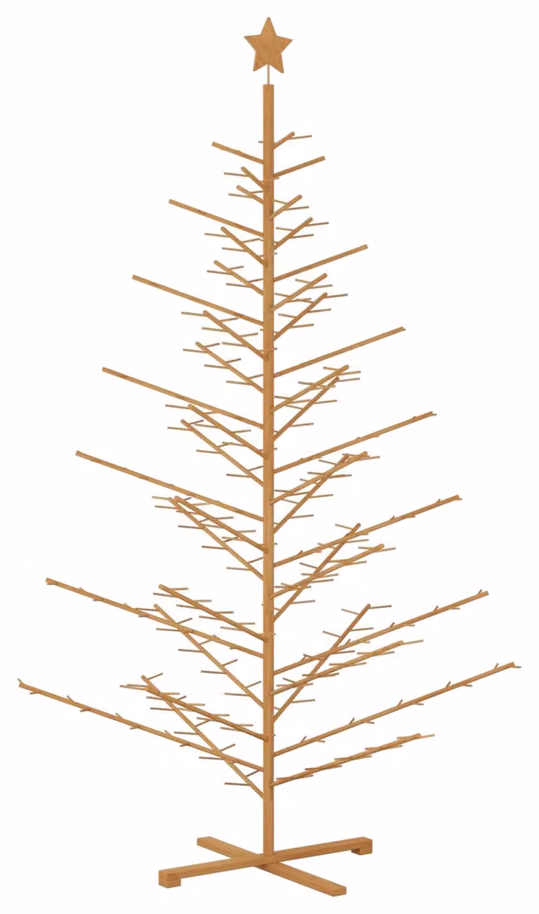 Albero di Natale in legno, altezza 240 cm, realizzato in bambù e legno massello di pino