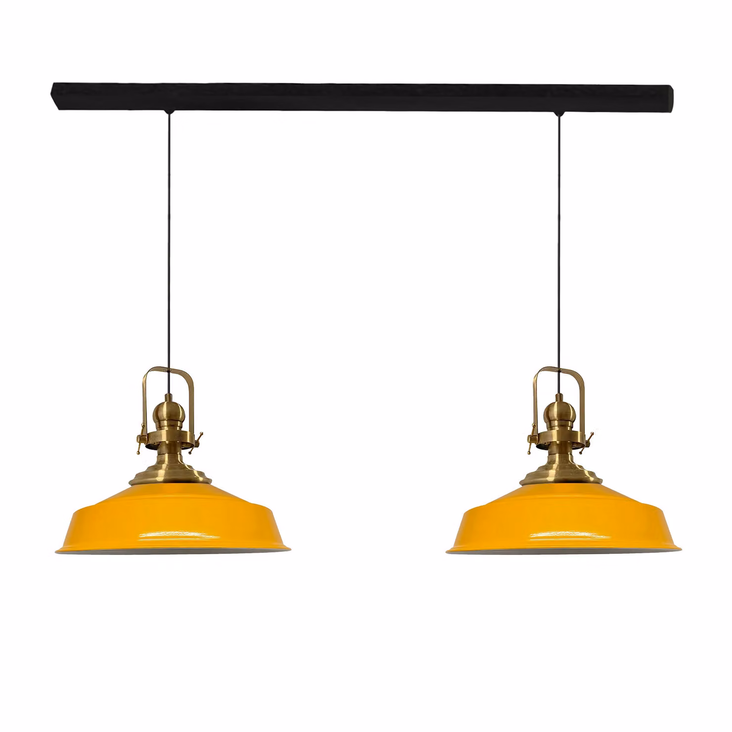 Lampada a sospensione Asletl Lampada a sospensione in metallo a 2 luci, E27, giallo Lampada vintage