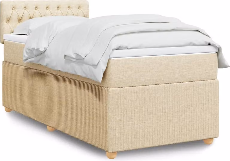 Maison Exclusive - Giroletto a Molle con Materasso Crema 80x200 cm inTessuto