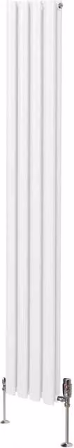 Radiatore a colonna ovale Designer Monster Shop bianco con valvole cromate H: 180 cm, L: 24 cm