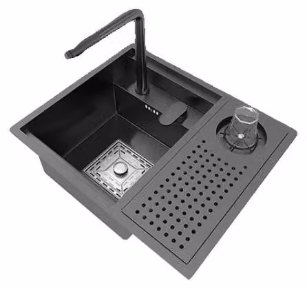 Lavello da cucina, acciaio inossidabile, vasca singola, modello Set-5545CM-XF