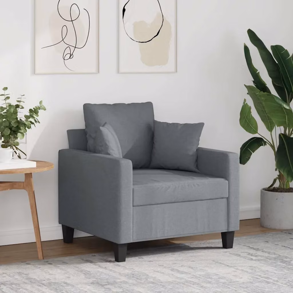Poltrona Relax Moderna Grigia con Braccioli e Struttura in Metallo – 2