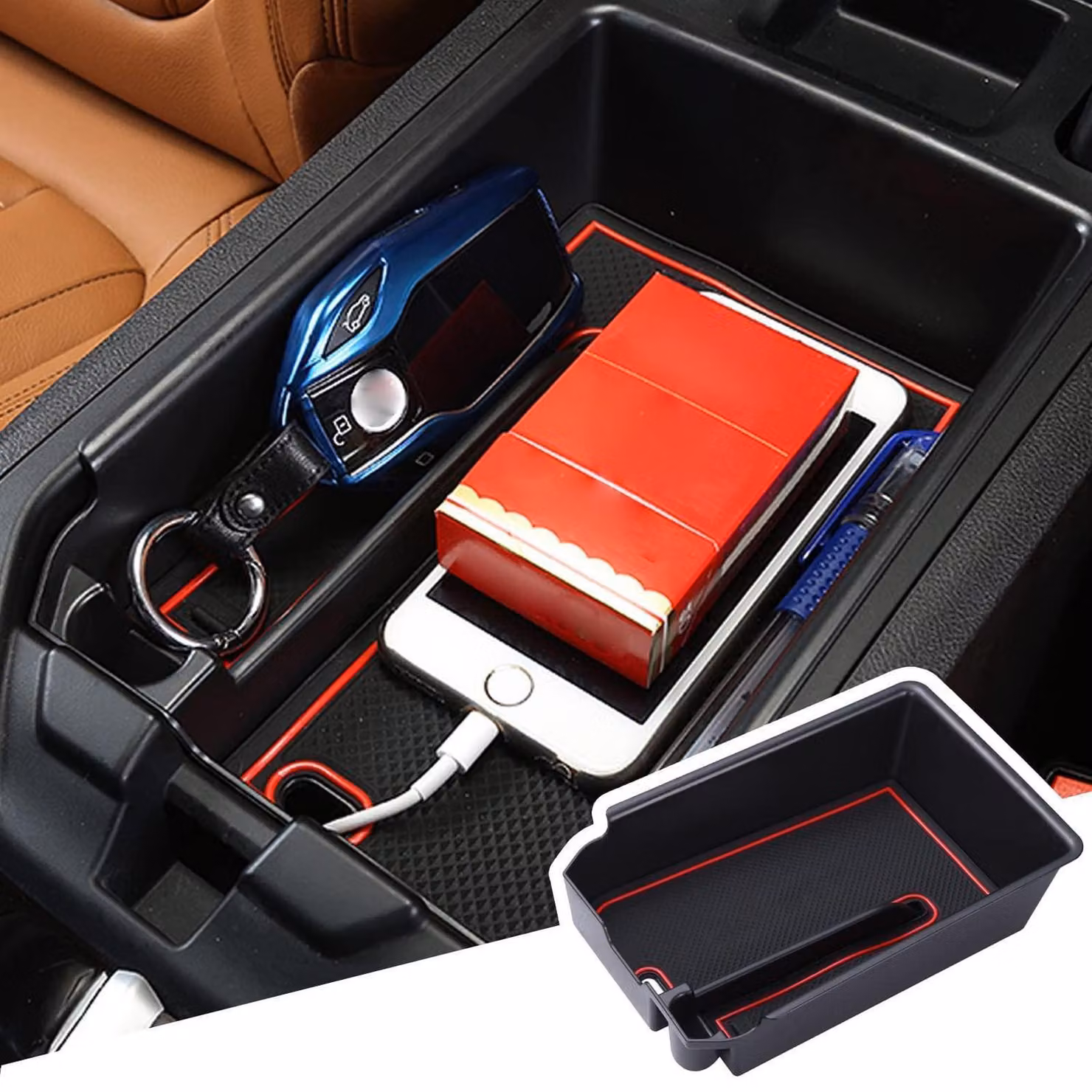 Contenitore portaoggetti per console centrale, compatibile con BMW X3 G01 e X4 G02, modelli dal 2018 al 2021, realizzato in plastica ABS