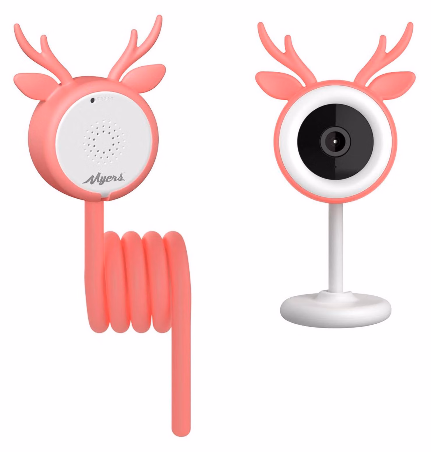 Myers Baby Monitor Video WiFi 4MP 2.5K QHD con rilevamento del pianto - Rosa