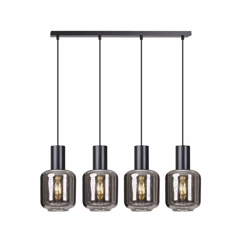Lampada a sospensione INGVAR nera 4xE14x10W in vetro, dimensioni: 100x80x13 cm, IP20, Emibig