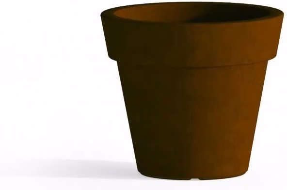 Vaso moderno di design Ø80 H70 in polimero marrone resistente per interno ed esterno - Made in Italy - Monacis