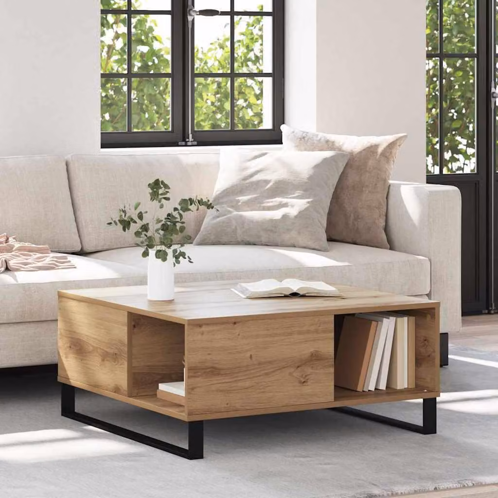 Maison Exclusive - Tavolino Artisan in rovere 80 x 80 x 36,5 cm Materiale ligneo