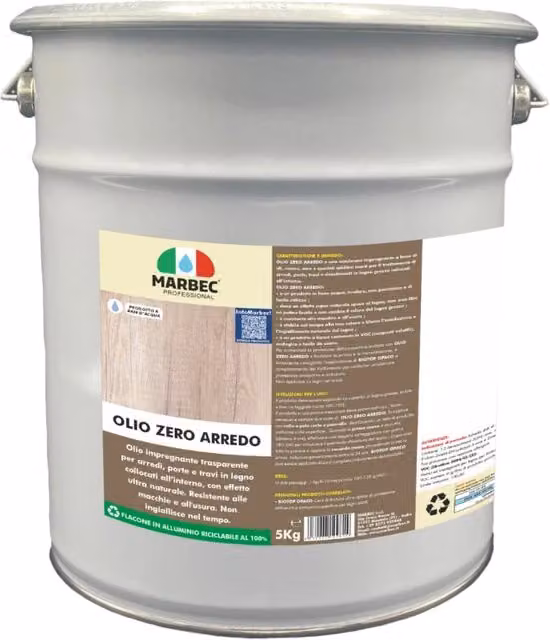 Impregnante per legno Marbec Olio Zero Arredo trasparente opaco a base acquosa con protezione UV 5 kg