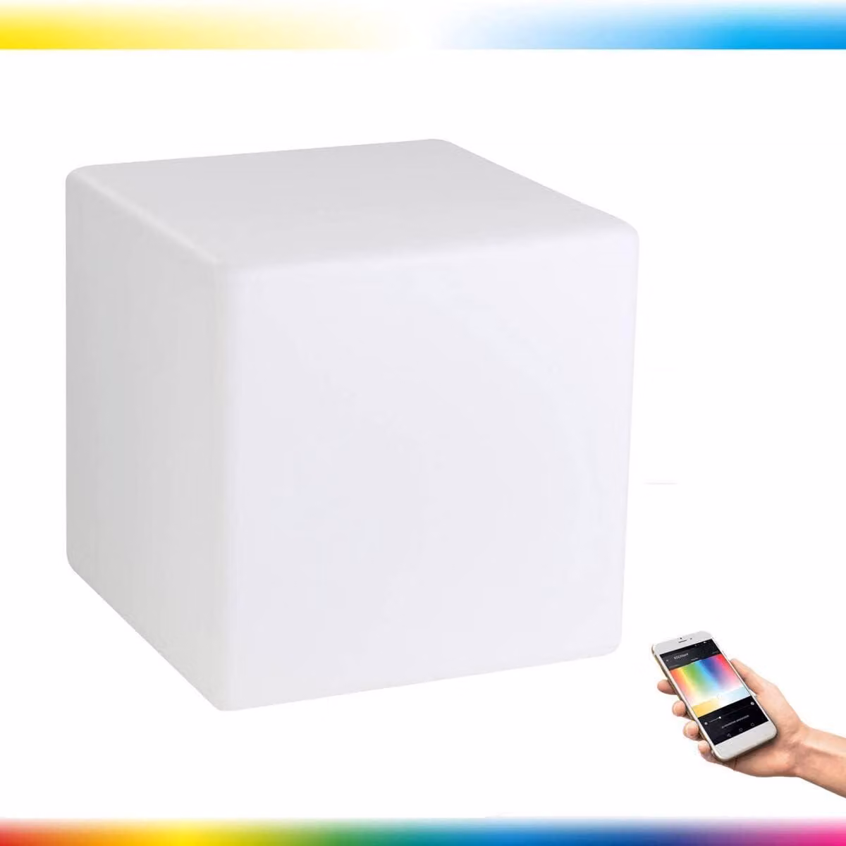 Lampada da terra Crosslink bianca L:30cm L:30cm H:30cm E27 1X9W con cavo+spina dimmerabile IP65 con funzione Connect