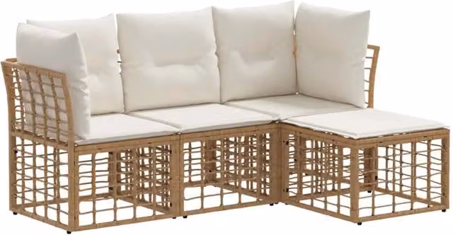 Set di divani da esterno | Set Salotto da Giardino Naturale Poliestere
