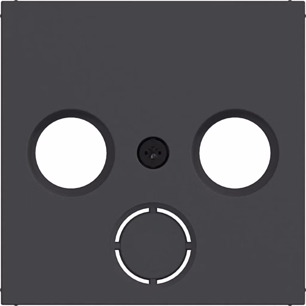 Hager, elemento centrale per presa antenna, con 2/3 fori, tipo A.x/C.x, colore nero opaco, confezione da 10 pezzi.