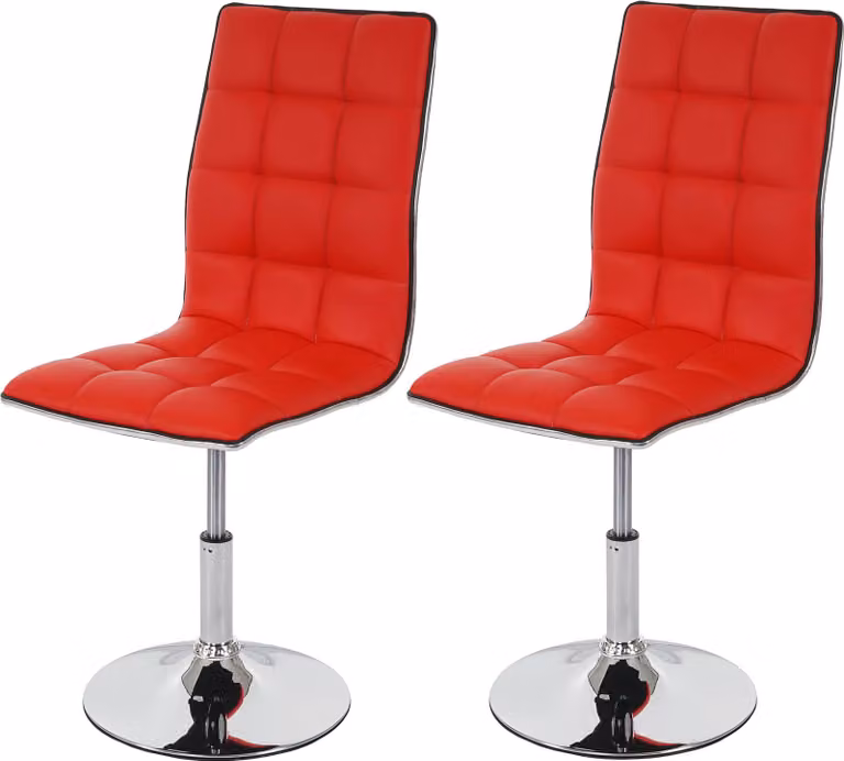 Set da 2 sedie da pranzo MCW-C41, sedia da cucina, Pelle finta certificata MVG ~ rosso