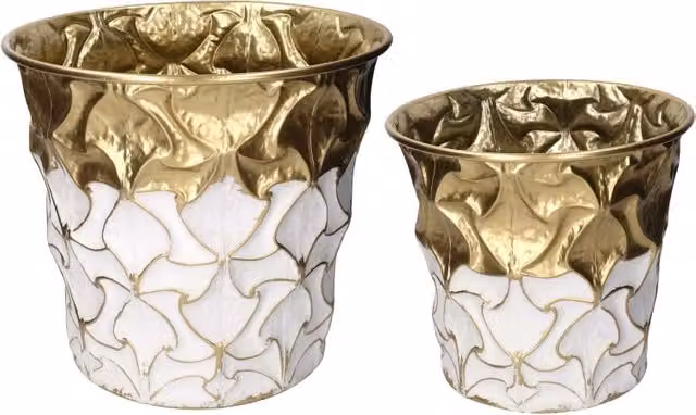 Portavaso tondo in metallo Vacchetti oro bianco diametro: 37 cm, Altezza: 34 cm – 1
