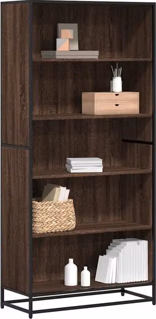 Libreria-Scaffale per Libri-Mobile di Stoccaggio Rovere Marrone 80,5x35x170,5 cm in Truciolato
