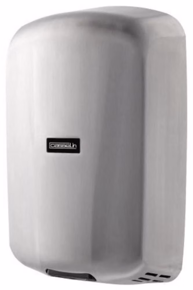 Asciugamani elettrico, colore bianco, materiale polimero, tempo di asciugatura 14 secondi, tecnologia a infrarossi, potenza 890 W, tensione 230 V, dimensioni 233x102x354 mm