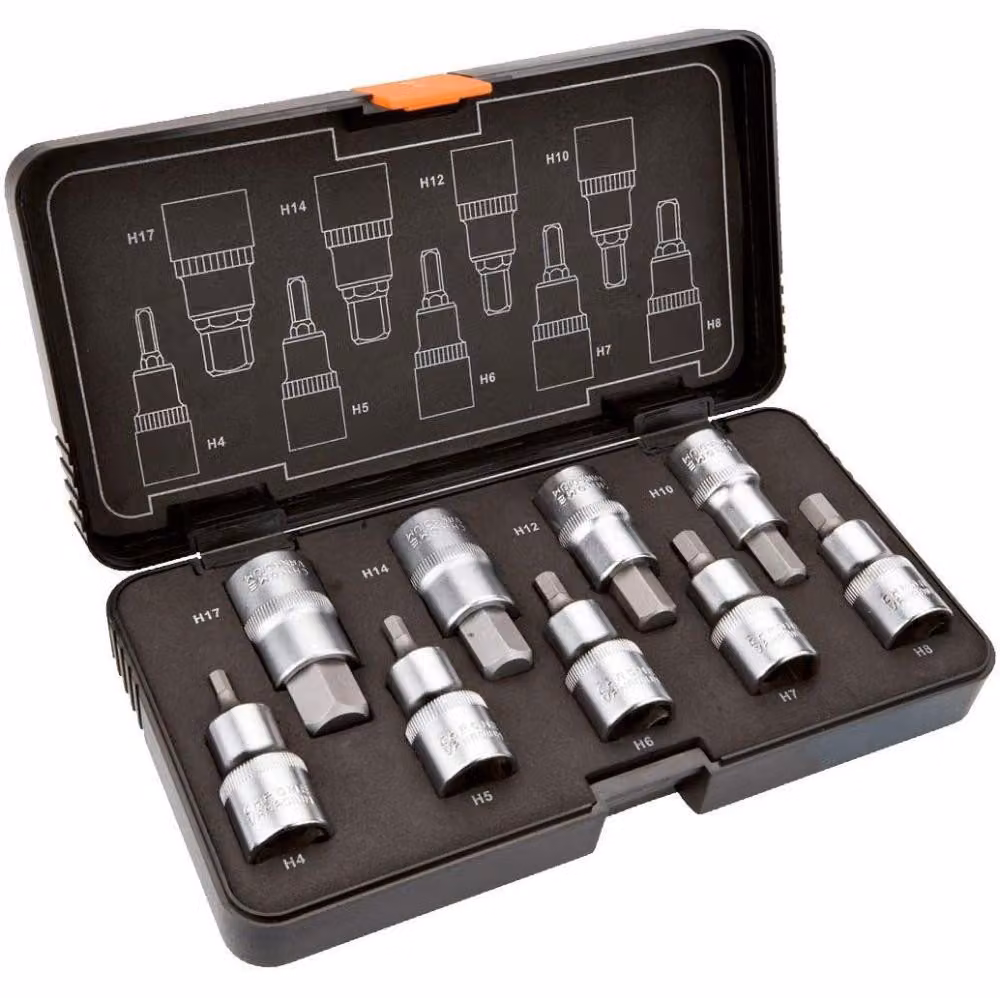 NEO TOOLS Punte esagonali su attacco da 55 mm, set di 9 pezzi.