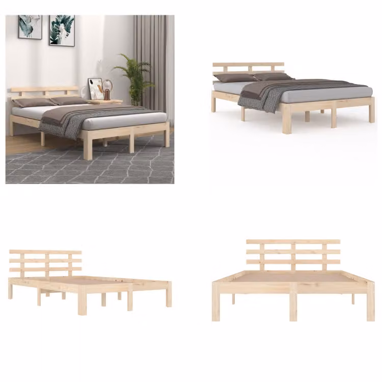 vidaXL Letto in legno massiccio 200x200 cm - Struttura letto - Letto - Struttura letto in legno