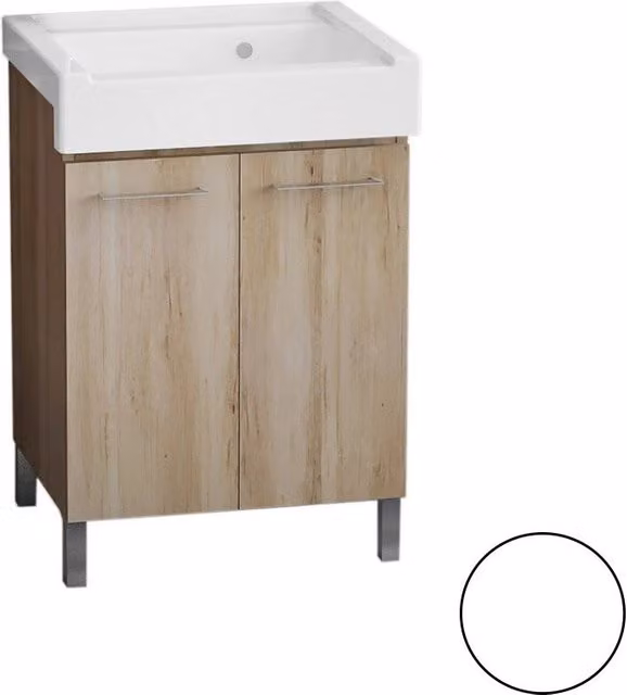 Mobile lavatoio con lavabo in ceramica 2 ante 60x50 classico colore bianco