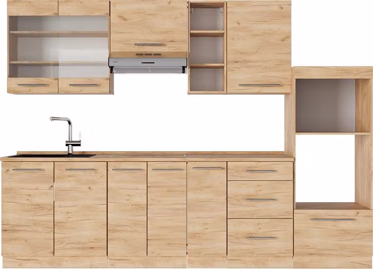 Cucina componibile Vicco Fame-Line Rovere dorato 280 cm , PL Rovere, Model 57245