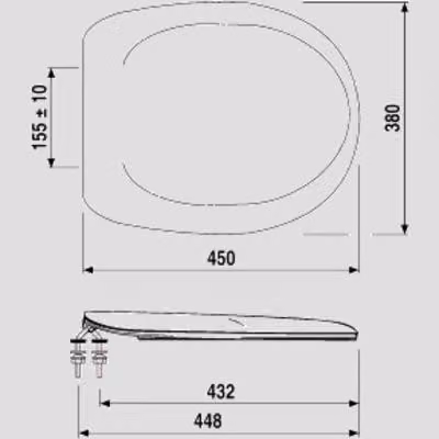 Sedile WC SANIT 1200 (sanline) cerniere ES in termoplastica, bianco - 56.051.01..0000