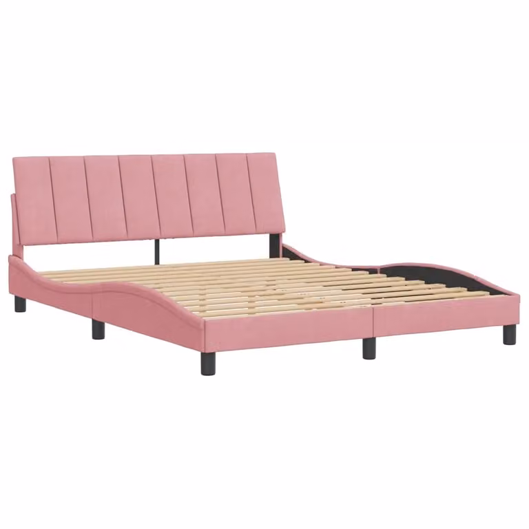 Giroletto senza Materasso Hanko Rosa 160x200 cm in Velluto
