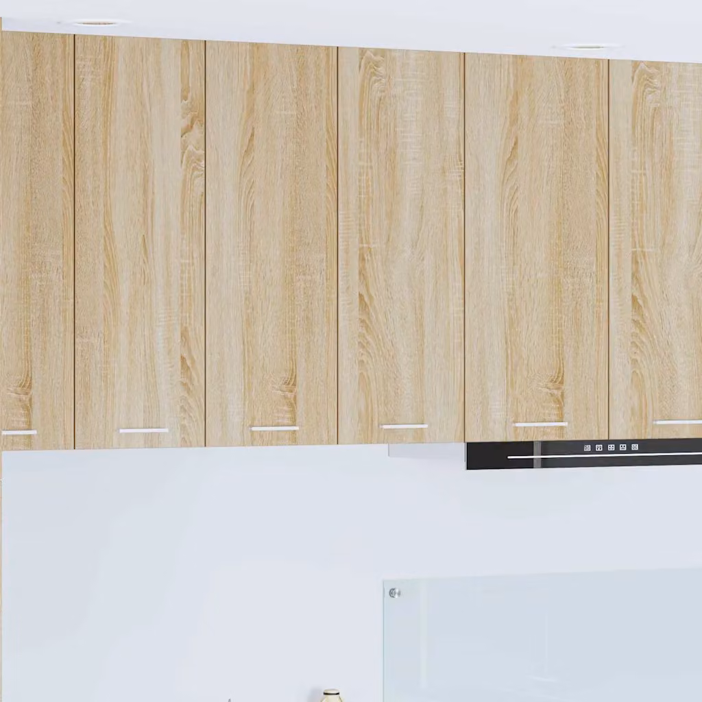 Armadio pensile da cucina moderno vidaXL in rovere color marrone con ante a battente, L: 60 cm, P: 31 cm, H: 80 cm