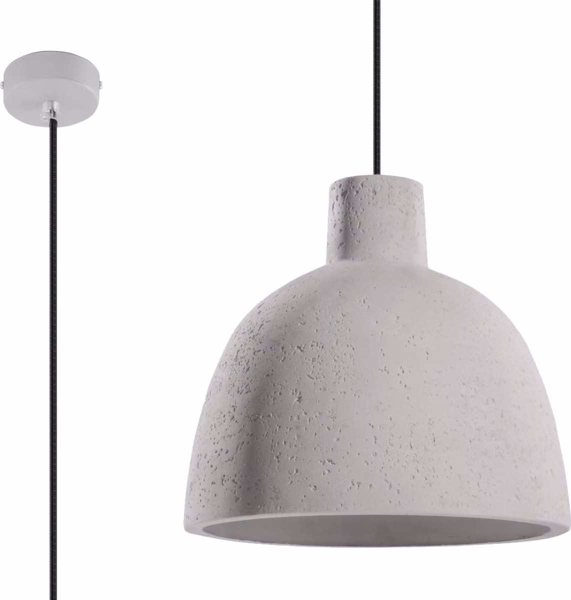 Lampada a sospensione Orango E27 grigio cemento, 128x28cm