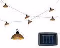 Catena luminosa a LED solare in rattan 2,5 m plastica bianco caldo