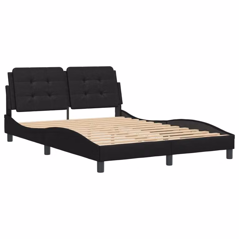 Giroletto senza Materasso Zadar Nero 140x190 cm in Pelle finta