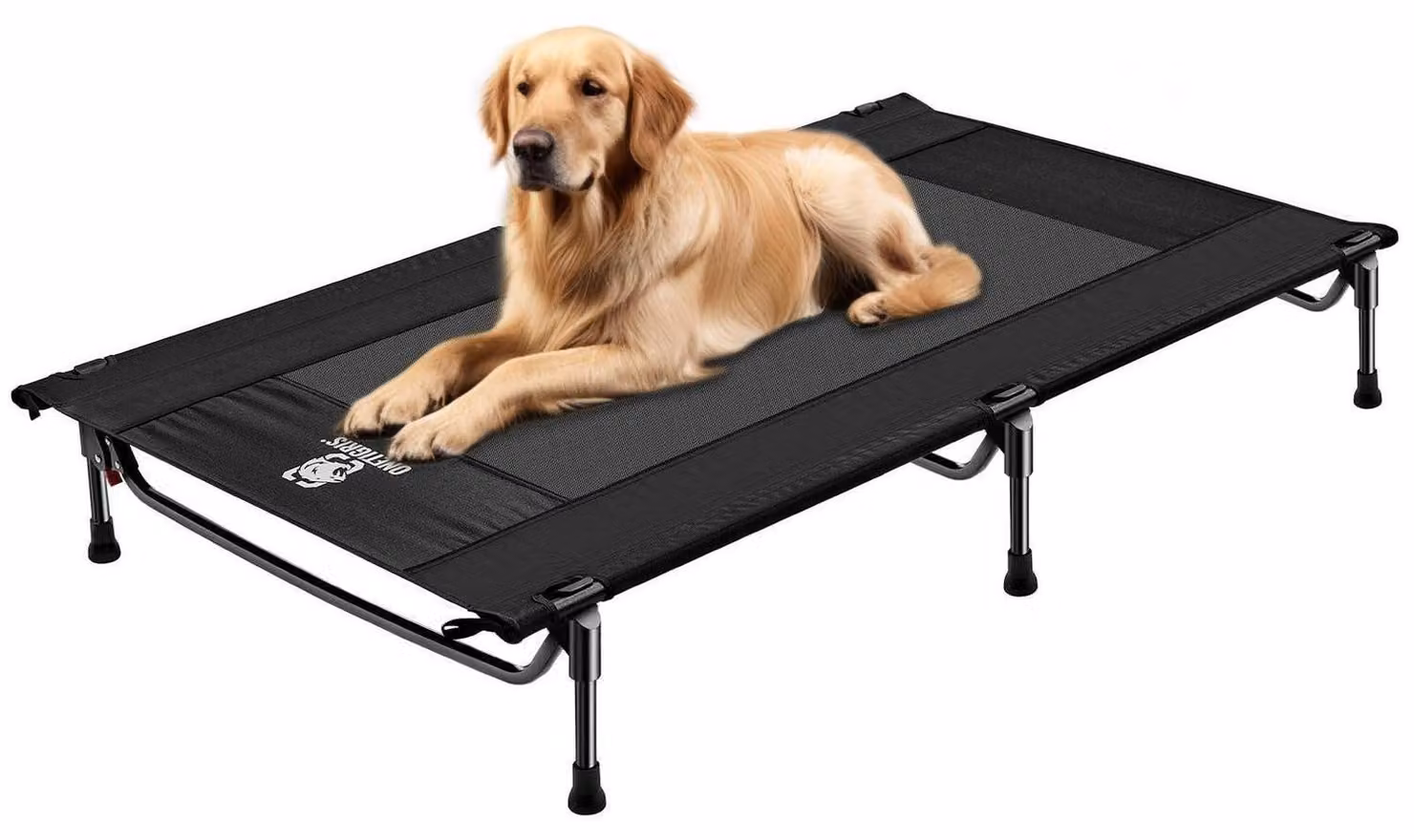 Cuccia da esterno per cani, modello rialzato, dimensioni 130x70 cm, altezza 21 cm, colore nero, taglia L