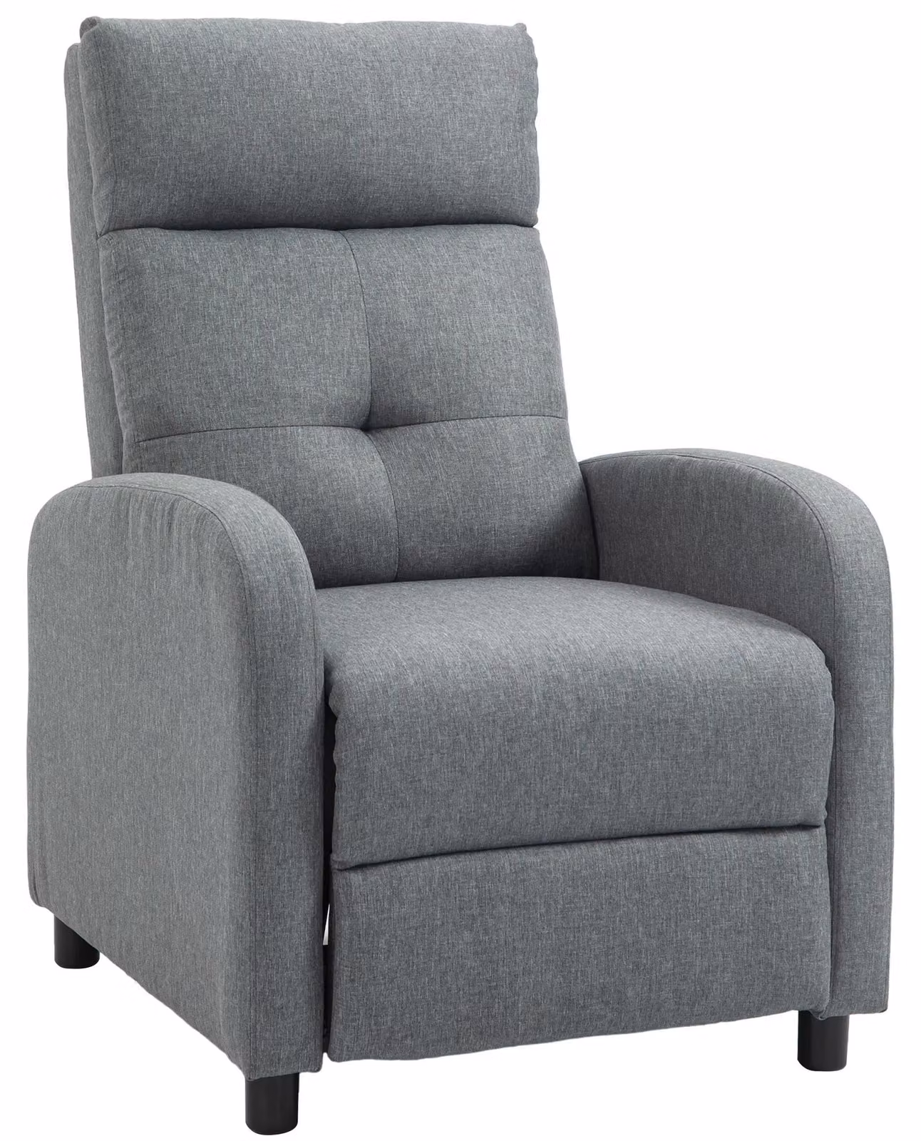 Poltrona relax - Poltrona TV - Funzione reclinabile - Aspetto simile al lino - Molle insacchettate - Portata massima 150 kg - Grigio