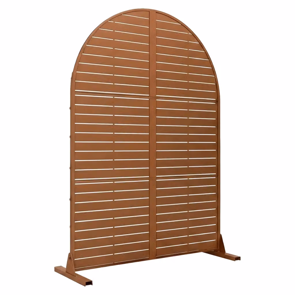 Paravento Arcuato Nodepp in Acciaio Galvanizzato Marrone CASA.PRO H: 180 cm x L: 90 cm x P: 40 cm – 2