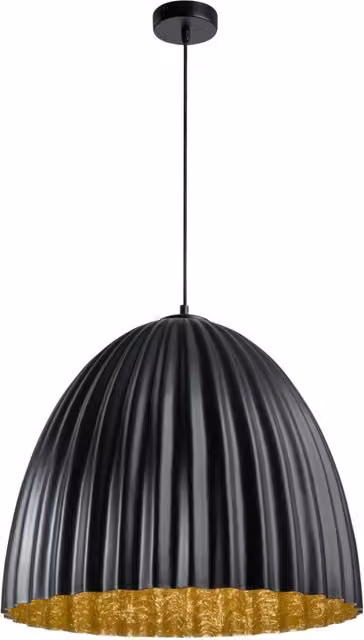 Lampada a sospensione Telma nero oro Ø50 E27 Sigma