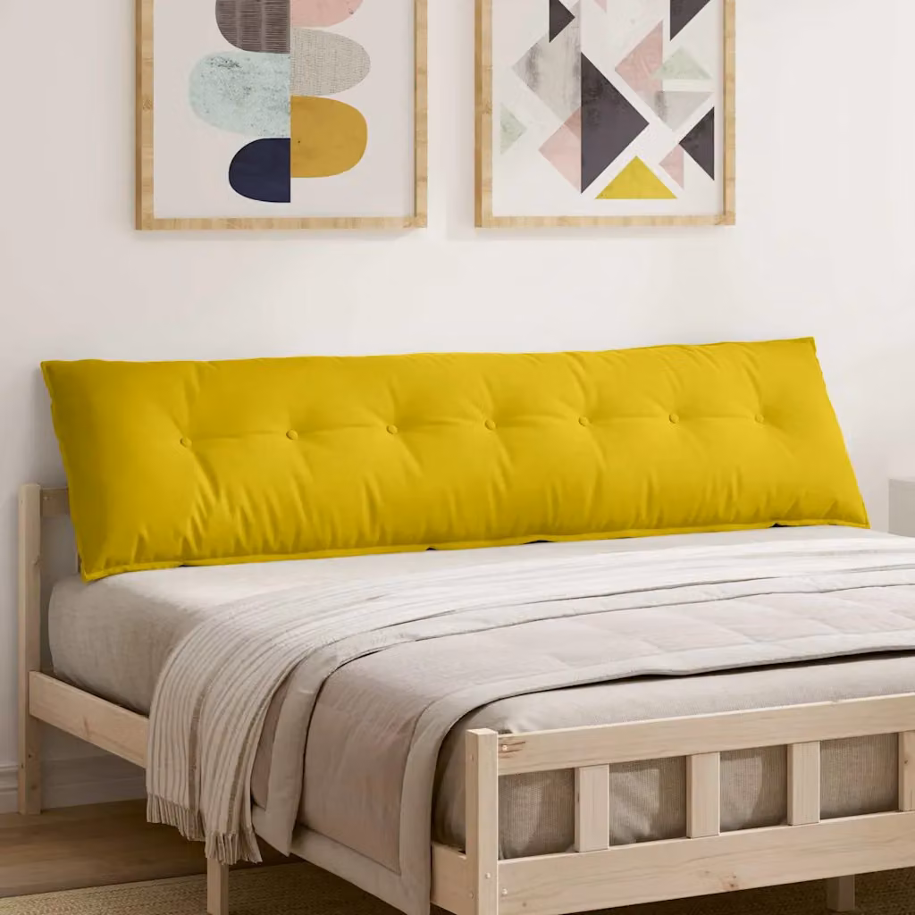 vidaXL Cuscino per Schiena Giallo in Velluto a Costine con Rivestimento Rimovibile L: 200 cm, H: 50 cm, P: 50 cm