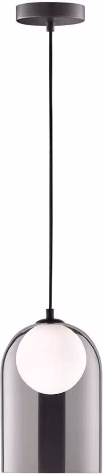 Lampada a sospensione in vetro bianco nero Ø 17 cm G9 soggiorno sala da pranzo luce a sospensione