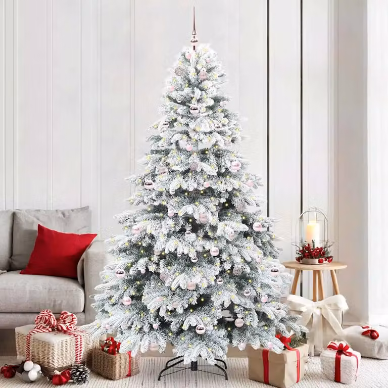 Albero di Natale artificiale a cono vidaXL verde con 300 LED bianco caldo, Altezza: 210 cm