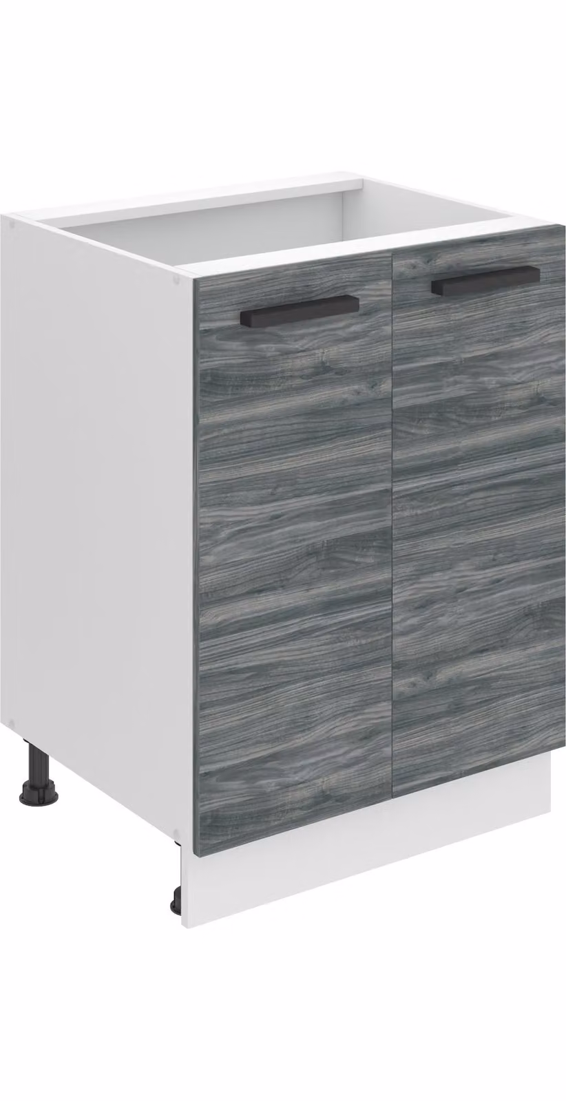 Base da cucina Belini, base da cucina larga 60 cm. SD2 Base per cucina senza piano di lavoro. Mobile da cucina a 2 ante, Glamour Wood