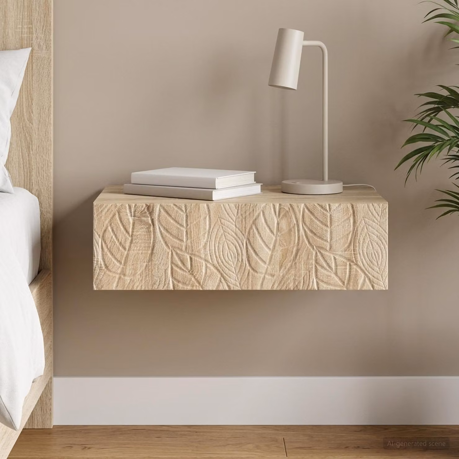 vidaXL Tavolino da Parete Laterale Moderno in Rovere Sonoma, L/P/H: 59 x 34,5 x 17 cm