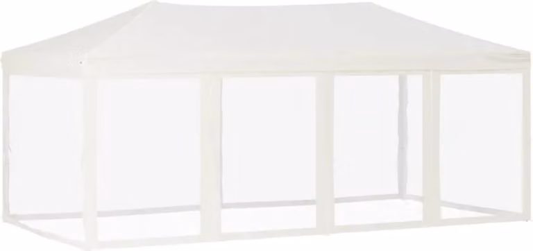 Tenda per Feste Pieghevole con Pareti Laterali Crema 3x6 m