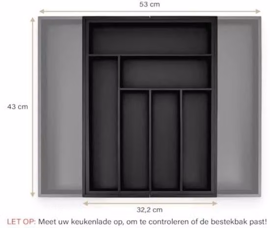 Organizzatore da scrivania in bambù, profondità 43 cm, colore nero, ideale per vetrine