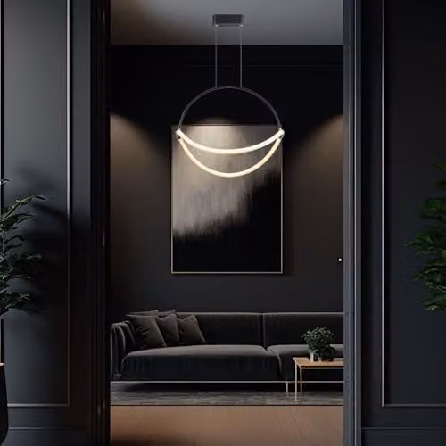 V-TAC Lampadario LED Sospensione 16W Elegante Minimalista 400x160x1650mm Nero 4000K