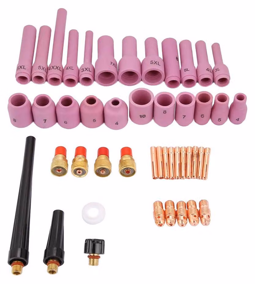 Kit di ricambi per saldatura TIG, 46 pezzi, in Vetroceramica, compatibile con torce WP9/20/25