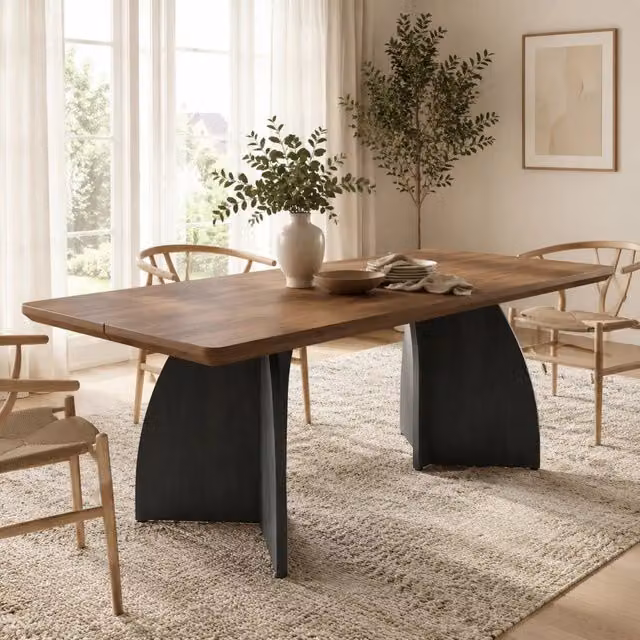 Tavolo da pranzo 160x80 cm in MDF; piano spessore 4 cm; colore noce