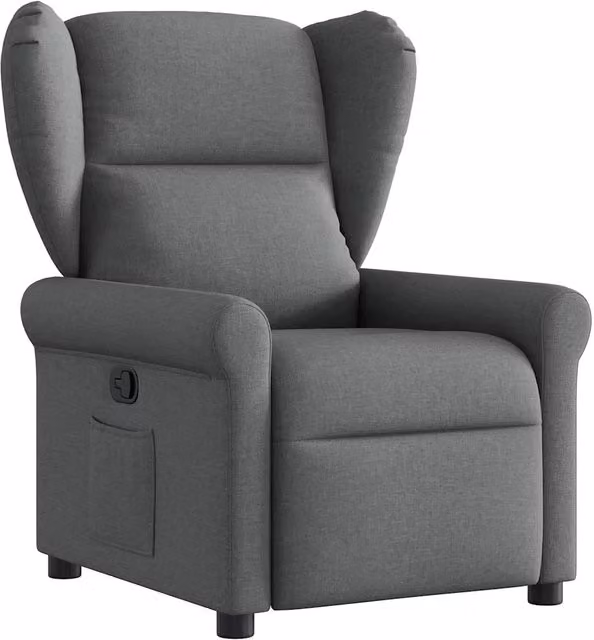 Poltrona | Sedia Relax Reclinabile in Tessuto Grigio Scuro